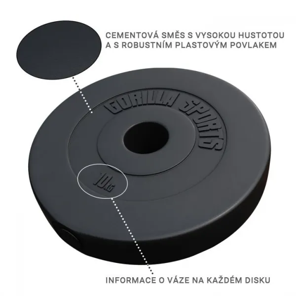 Gorilla Sports Činkový kotúč Olympia, plast, 10 kg