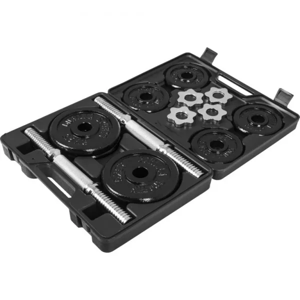 Gorilla Sports Jednoručný liatinový set + kufrík, 20 kg