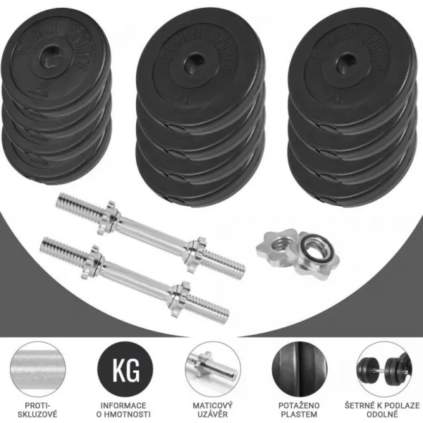 Gorilla Sports Sada činiek s plastovými kotúčmi, 30 kg