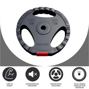 Gorilla Sports Kotúč potiahnutý plastom, výplň cement, 15 kg