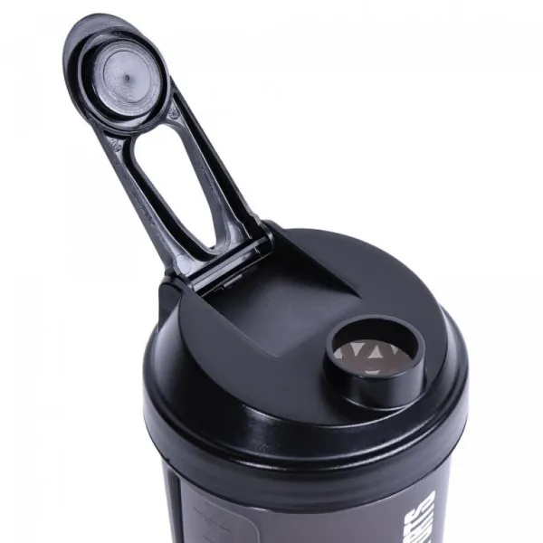 Gorilla Sports Shaker s priehradkou, 500 ml čierny