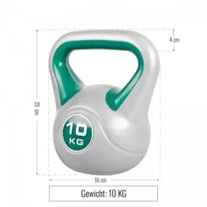 Gorilla Sports Kettlebell činka, vinylová, zelená, 10 kg