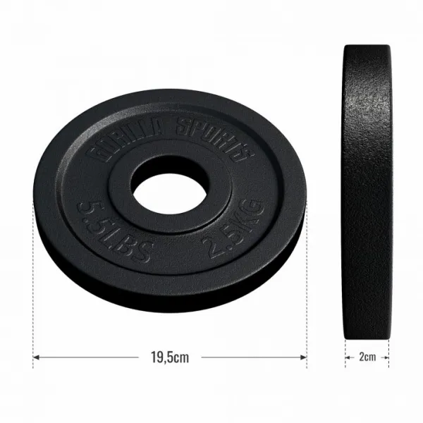Gorilla Sports Záťažový kotúč 50/51 mm, 2,5 kg