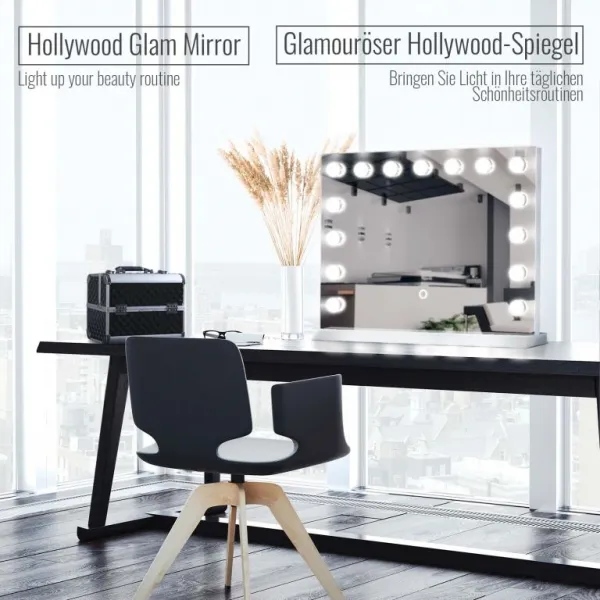 Aquamarin Kúpeľňové LED zrkadlo Hollywood 58 x 43 cm