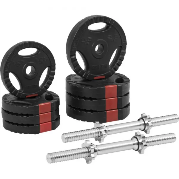 Gorilla Sports Súprava jednoručných činiek, pogumovaná, 20 kg