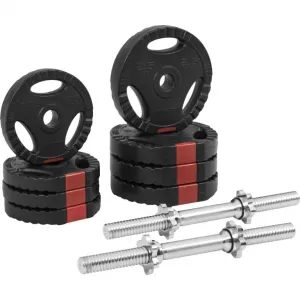 Gorilla Sports Súprava jednoručných činiek, pogumovaná, 20 kg