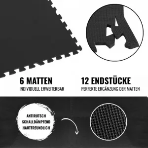 Gorilla Sports Sada ochranných podložiek s koncovkami, čierna