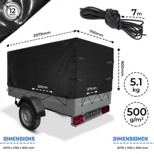 Prepravná plachta na vozík 500 g/m2 čierna