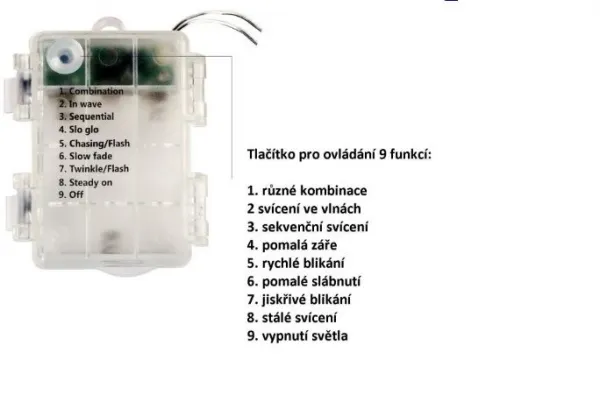 VOLTRONIC Vianočná reťaz 10 m, 100 LED, farebná, na batérie