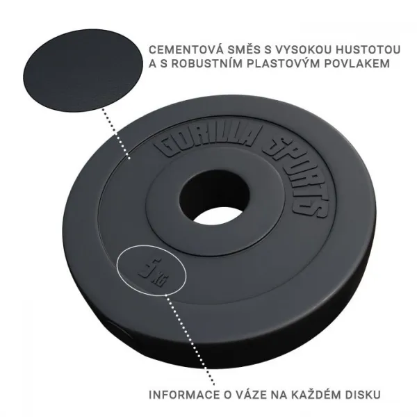Gorilla Sports Činkový kotúč Olympia, plast, 5 kg