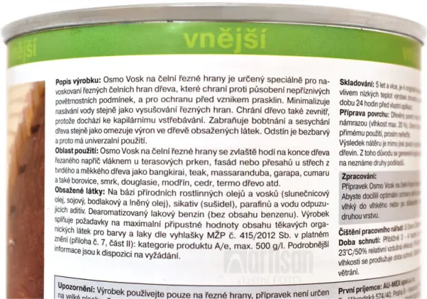 OSMO Vosk na rezné hrany 0.375 l Bezfarebný 5735