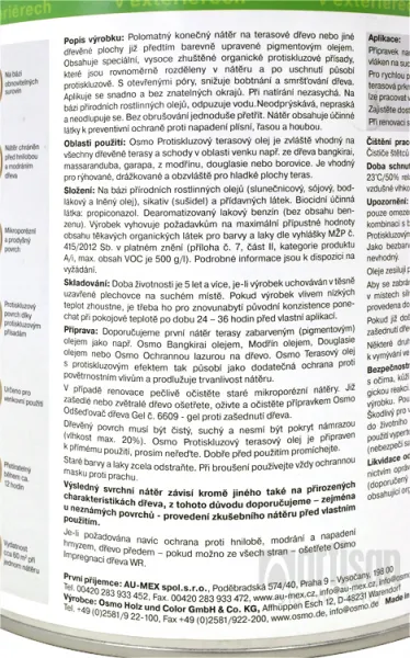 OSMO Terasový olej 430 - protišmykový olej na terasu 2,5 l 430 - bezfarebný