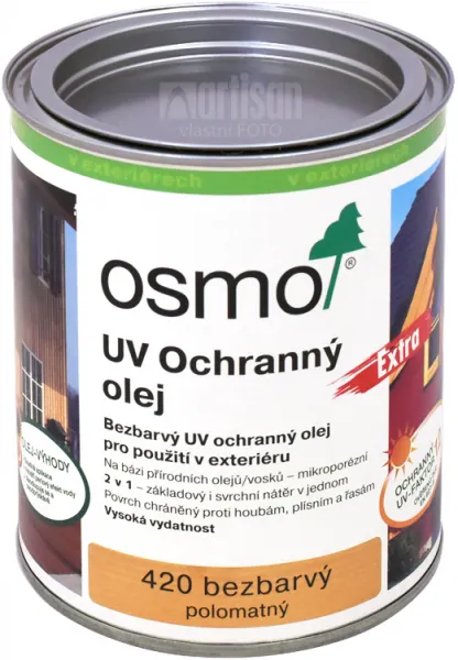OSMO UV OCHRANNÝ OLEJ 420 - Prírodný olej s biocídom 0,75 l 420 - bezfarebný extra