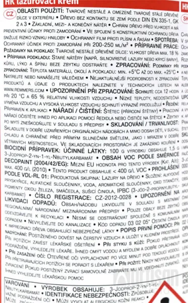 REMMERS HOLZSCHUTZ CREME - Lazúrovací olejový krém REM - eiche-hell 5 L