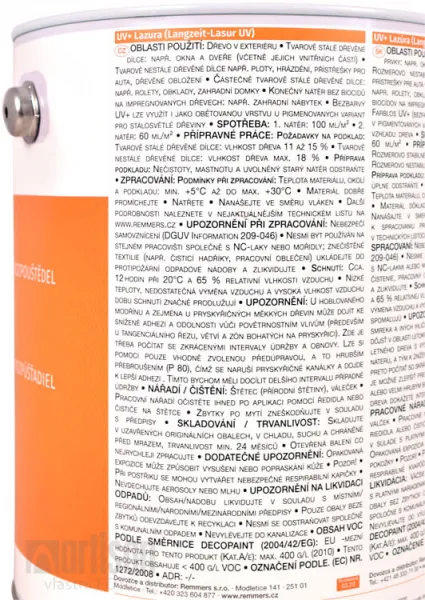 REMMERS UV+ LASUR - Dekoratívna strednovstvá lazúra REM - eiche hell 0,75 L