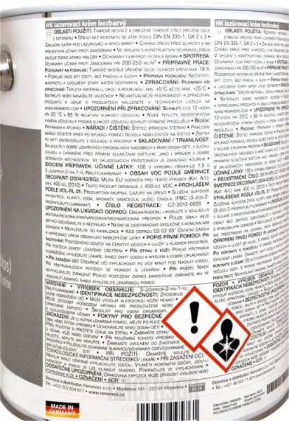 REMMERS HK lazúrovací krém 2.5 l Bezfarebný