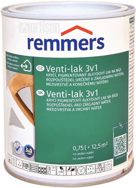 REMMERS Venti-lak 3v1 - krycí lak pre interiér aj exteriér 0.75 l Biely