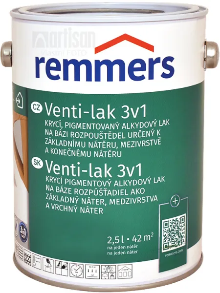 REMMERS Venti-lak 3v1 - krycí lak pre interiér aj exteriér 2.5 l Biely