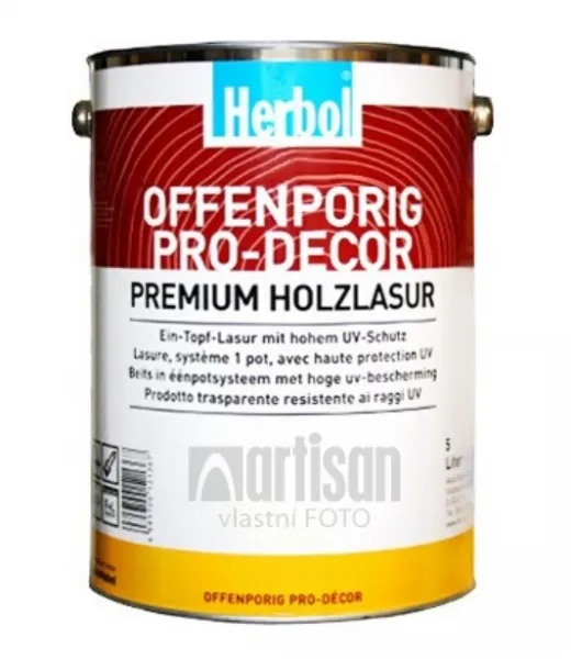 HERBOL Offenporig Pro Decor - univerzálna lazúra na drevo 5 l Orech 8405