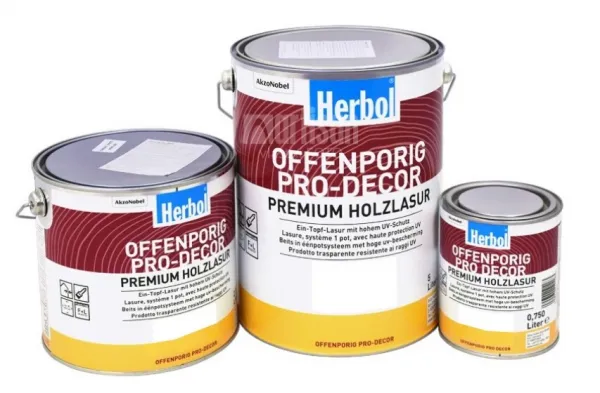 HERBOL Offenporig Pro Decor - univerzálna lazúra na drevo 2.5 l Orech 8405