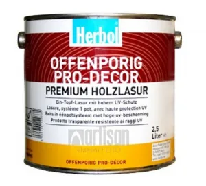 HERBOL Offenporig Pro Decor - univerzálna lazúra na drevo 2.5 l Orech 8405