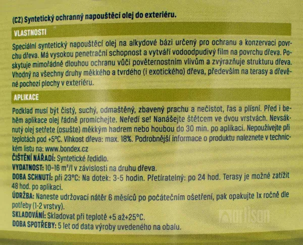 BONDEX DECK PROTECT - Ochranný syntetický napúšťací olej clear (bondex) 2,5 L