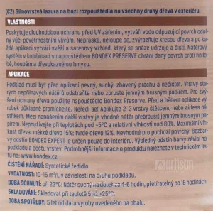 BONDEX EXPERT - Hrubovrstvá lazúra na drevo clear (bondex) 2,5 L