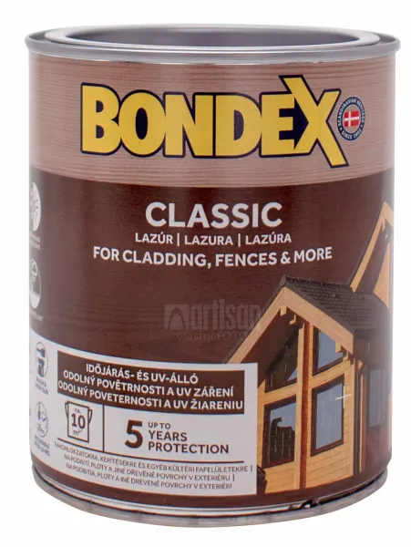 BONDEX CLASSIC - Tenkovrstvá syntetická lazúra na drevo ebony (bondex) 0,75 L