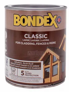BONDEX CLASSIC - Tenkovrstvá syntetická lazúra na drevo ebony (bondex) 0,75 L