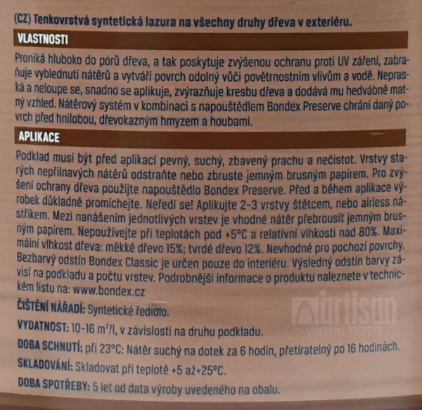 BONDEX CLASSIC - Tenkovrstvá syntetická lazúra na drevo ebony (bondex) 2,5 L
