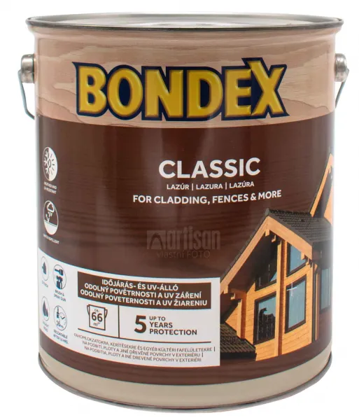 BONDEX CLASSIC - Tenkovrstvá syntetická lazúra na drevo teak (bondex) 5 L