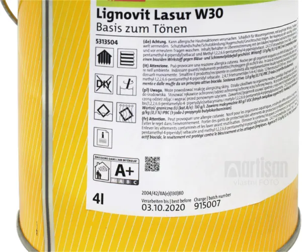 ADLER Lignovit Lasur - vodou riediteľná lazúra na drevo v exteriéri 4 l Dub