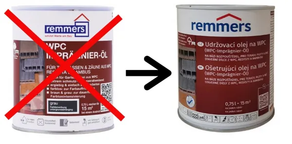 REMMERS - Ošetrujúci olej na WPC REM - grau 2,5 L