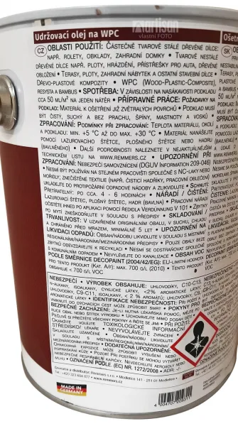 REMMERS - Ošetrujúci olej na WPC REM - grau 2,5 L