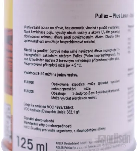 ADLER Pullex Plus Lasur - lazúra na ochranu dreva v exteriéri 0.125 l Palisander 50324