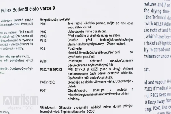 ADLER PULLEX BODENÖL - Terasový olej na všetky dreviny 750 ml farblos - bezfarebný