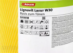 ADLER Lignovit Lasur - vodou riediteľná lazúra na drevo v exteriéri 18 l Naturgrau 53955