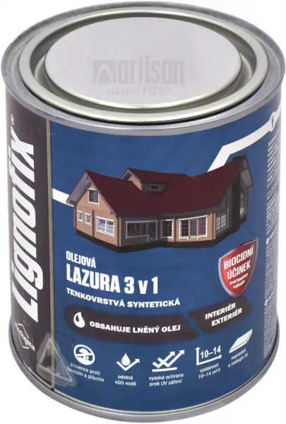 Lignofix LAZÚRA 3v1 - olejová lazúra s biocidom 0.6 l Orech