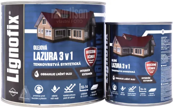 Lignofix LAZÚRA 3v1 - olejová lazúra s biocidom 2.2 l Dub