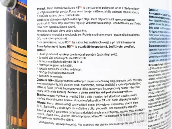 OSMO Jednorázová lazúra HS 0.005 l Orech 9261 vzorka