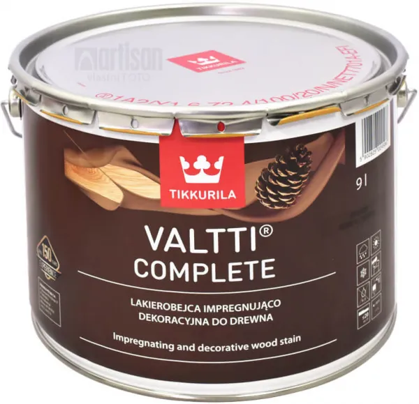 TIKKURILA Valtti Complete - matná tenkovrstvová lazúra s ochranou proti UV žiareniu 9 l Vasa 5080