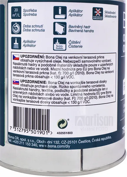 BONA Home Olej na vonkajšie terasové dosky 0.75 l Bezfarebný
