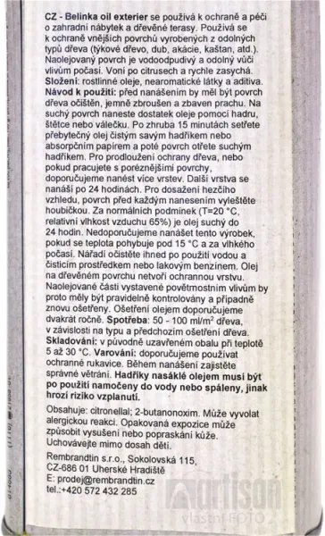BELINKA Olej na drevo (exteriér) 2,5 l bezfarebný