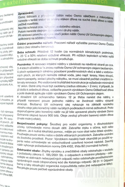 OSMO UV OCHRANNÝ OLEJ  410 - Prírodný olej bez biocídov 0,75 l 410 - bezfarebný