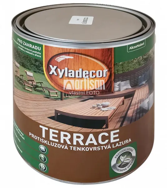 XYLADECOR Terrace - protišmyková tenkovrstvová lazúra na drevené terasy 2.5 l Tík