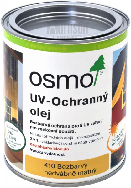 OSMO UV OCHRANNÝ OLEJ  410 - Prírodný olej bez biocídov 0,75 l 410 - bezfarebný