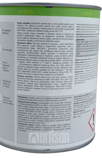 OSMO - Záhradná a fasádna farba RAL 9010 - biela 2,5 l