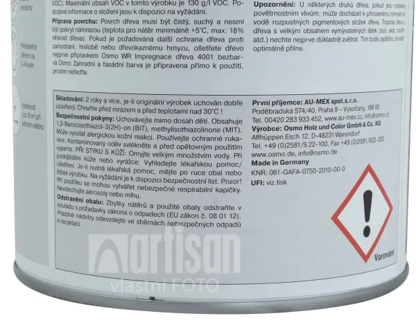 OSMO - Záhradná a fasádna farba RAL 9010 - biela 2,5 l