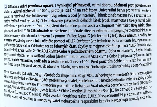 ADLER 5in1 Color - univerzálna vodou riediteľná farba 2.5 l Schwarzgrau / Čiernošedá RAL 7021