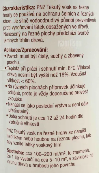 PNZ Tekutý vosk na rezné hrany 0.75 l Bezfarebný